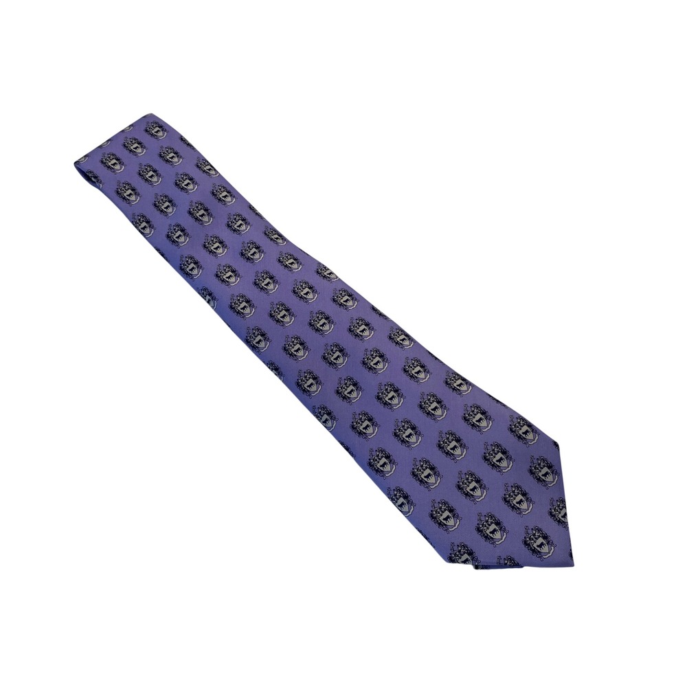 Vineyard Vines Custom Collection Silk Tie Purple Heraldic Crest Bull Pattern